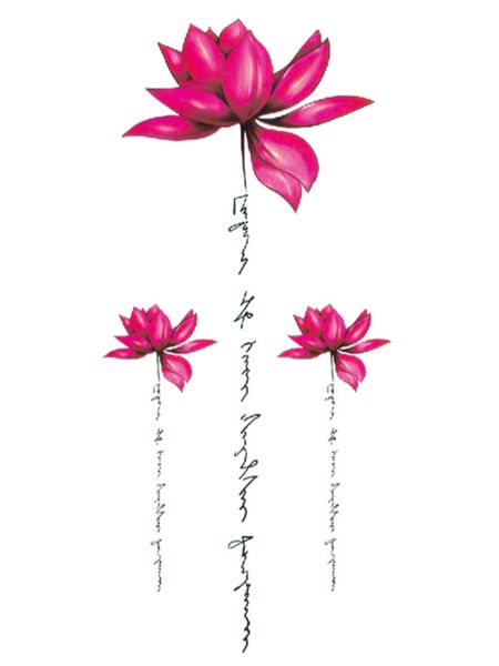 Tattoo - Waterproof High Quality Skin Safe - Three Flower Stems - TL-178