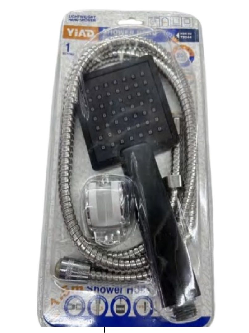 Yiad Square Shower Head With Hose (BLACK)