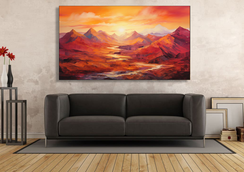 Canvas Wall Art - Sunset Peaks Abstract - IM1019