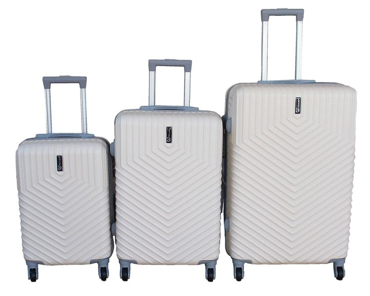 3 Piece Travel 27- Inch Luggage Suitcase Bag Set - Stylish - Cream White
