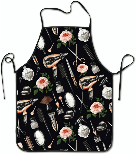 Elegant Rose Patterned Water Resistant Stylist Apron