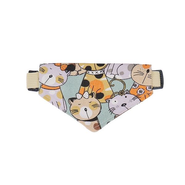 Pastel Cat Face Pet Bandana - Adjustable &amp; Cute Dog/Cat Scarf