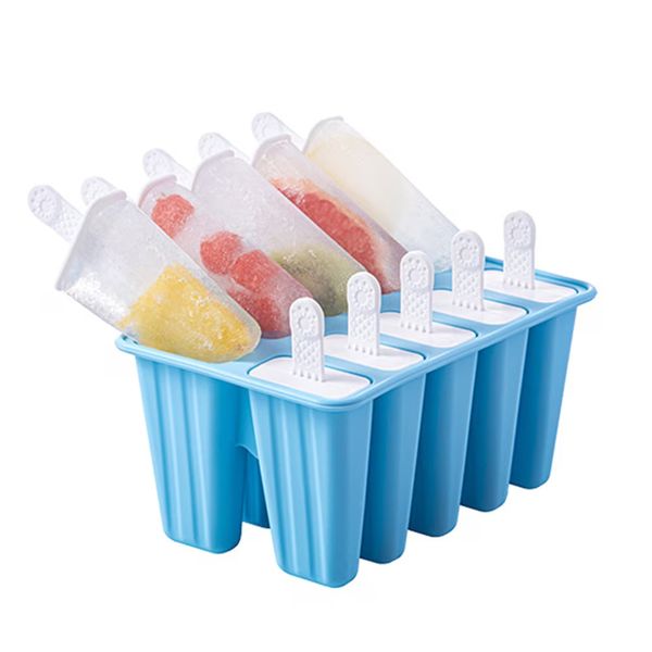 Reusable Silicone Popsicle Mould with PP Sticks - 10 Slot