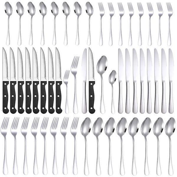 48-Piece Cutlery Set Silverware Set Stainless Steel Tableware for 8 People