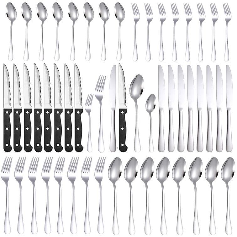 Cutlery Set Flatware Silverware Set Stainless Steel Tableware for 8 ...