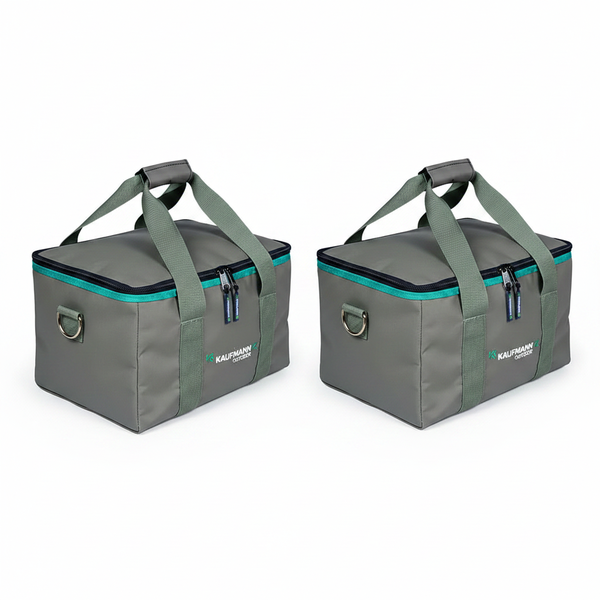 Kaufmann Canvas Soft Cooler for 24 Cans - Portable Grey Cooler - 2 Pack