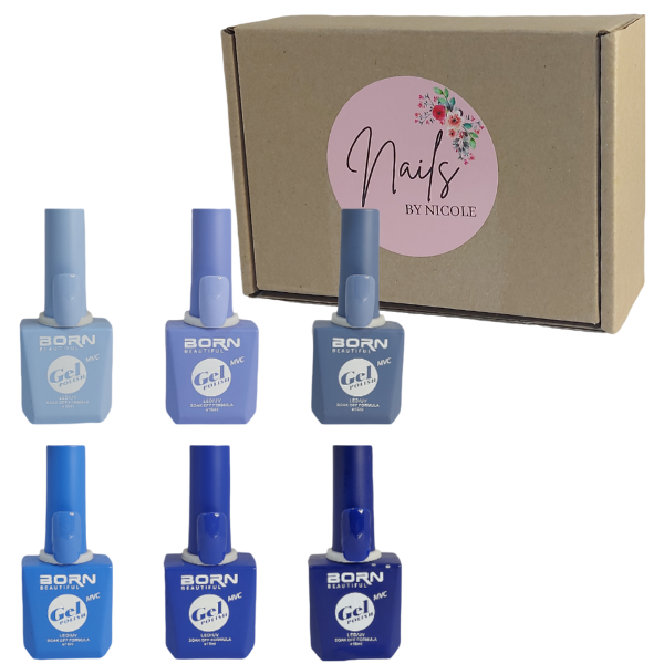 BB UV/LED Gel Nail Polish - Shades of Blue - 6 Piece