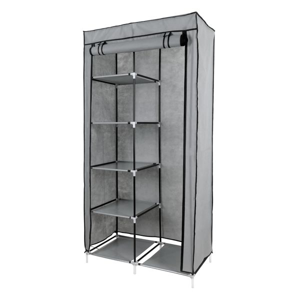 Fabric Wardrobe (Grey) - Large