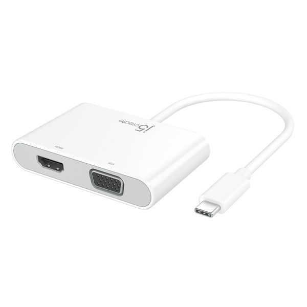 J5create JCA175 USB-C to HDMI &amp; VGA Adapter with USB 3.0/Power Delivery