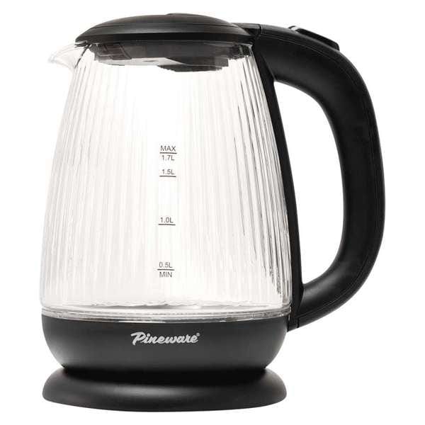 Pineware 1.7L Ribbed Glass Kettle
