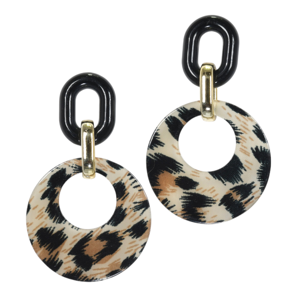 Unique Leopard Print Statement Earrings - Multicolor