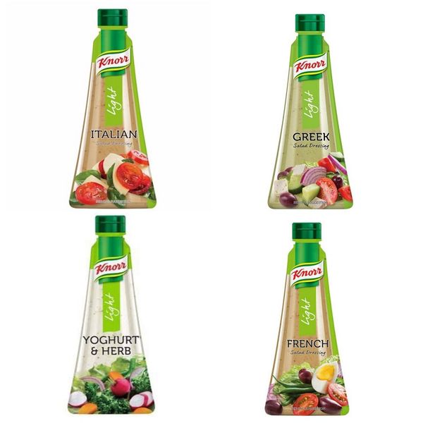 Knorr Salad Dressing - Italian, French, Greek, Yoghurt &amp; Herb - 4 x 340ml