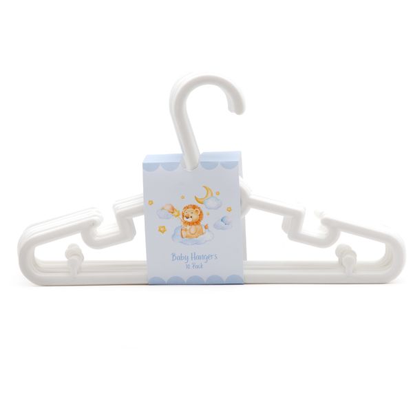 White Plastic Baby Hangers with Animal Design (30 Hangers)