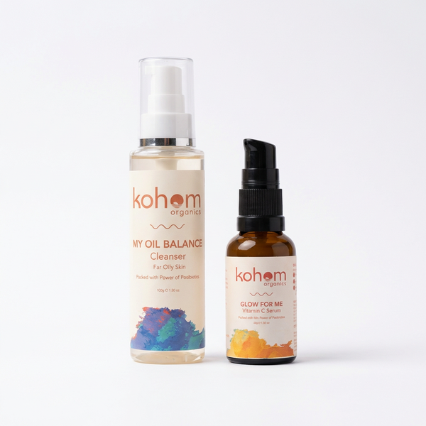 Kohom Organics Oil Control Glow Combo | Cleanser + Vit C Serum