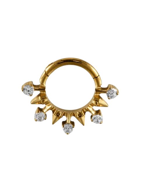 Titanium Piercing Jewelry with Crystal Spikes
