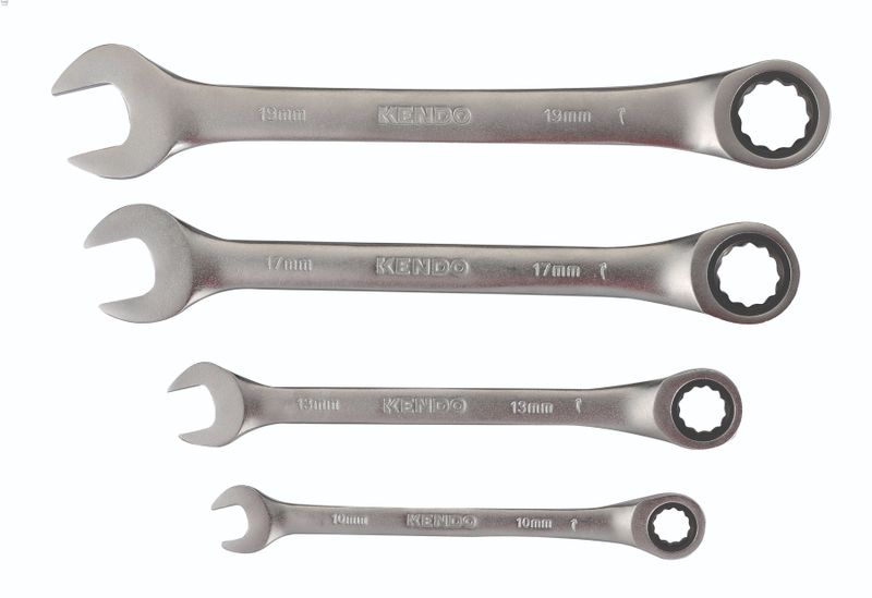 Kendo Ratchet Spanner Set - 4 Piece