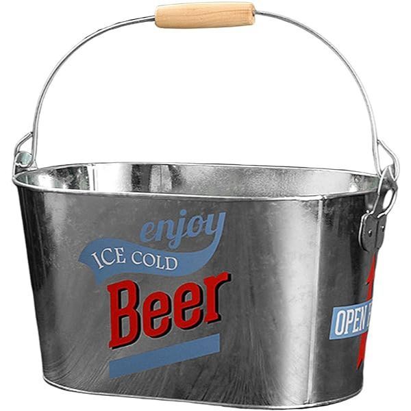 Ice Cool Beverage Tub Retro Print Ice Bucket With Handle