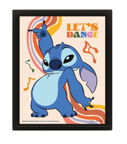 Lilo &amp; Stitch (Let's Dance) Framed 3D Lenticular Poster (25cm x 20cm)
