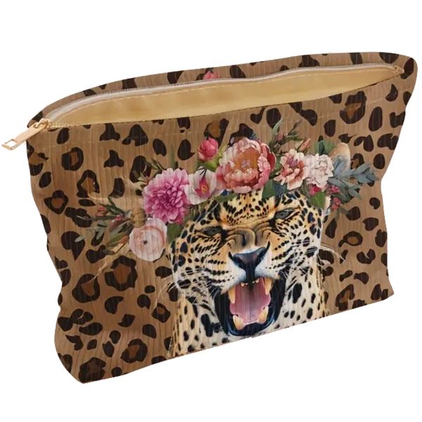 Luggage Beauty Animal Pattern Velvet Cosmetic Bag - 26cm