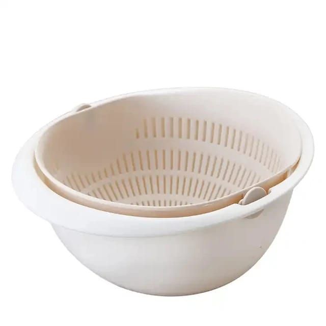 Rotatable Double-layer Plastic Strainer Drain Basket Washing | Shop ...