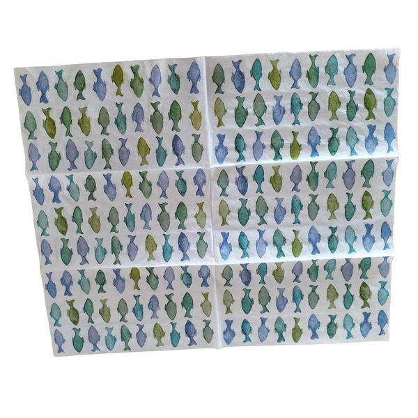 Serviettes Fish Sea themed Blue Turquoise colour