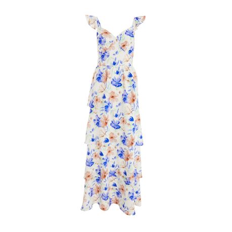 Quiz floral hot sale maxi dress