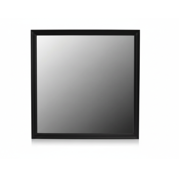 Black Frame Square 43 cm Plastic Mirror