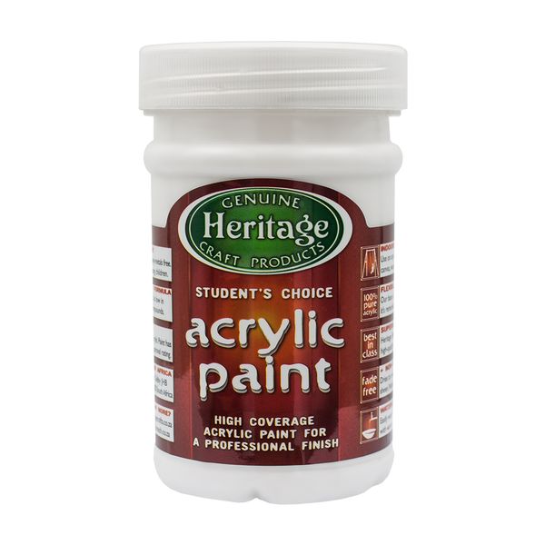 Heritage Pure Acrylic Paint 250ml - White
