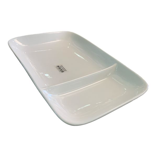 Platter 27x18cm 2Division White