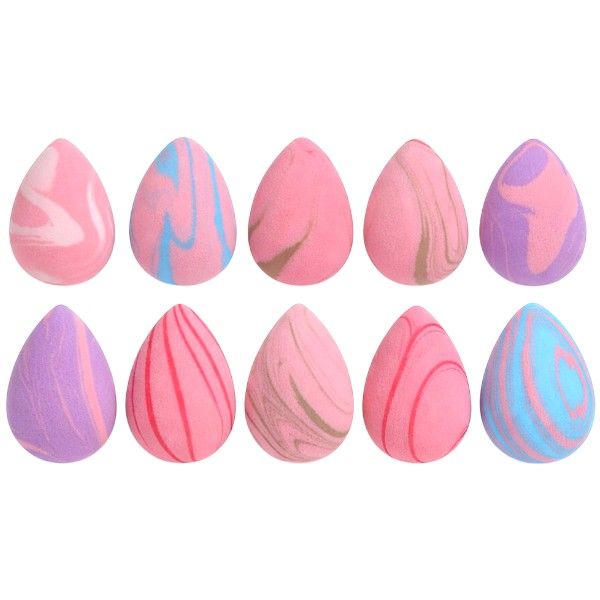 10 Piece Mini Marble Teardrop Beauty Blender Makeup Sponge Set