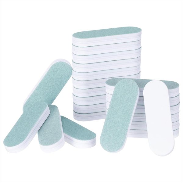 30PCS 2.3x 0.77Inch Rectangle Plastic Silver Polishing Stick Double-Sided C