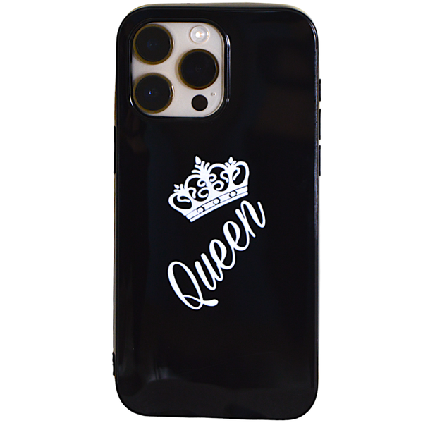 Solid Black - Phone Case - Queen Crown - Iphone 15 Pro Max