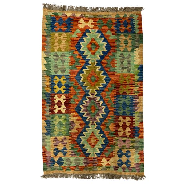 RUGS OF PERSIA Multi 124 x 77cm Hand Woven Afghan Kilim Chobi Rug