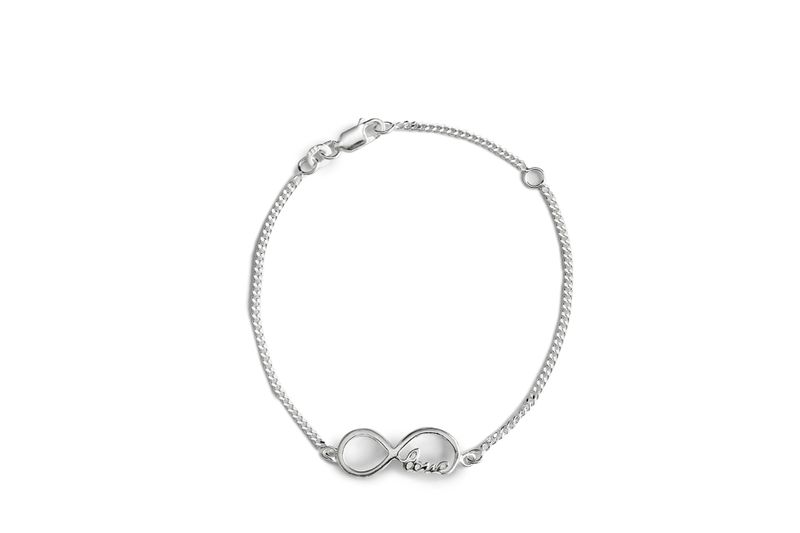 Sterling Silver Love infinity Bracelet
