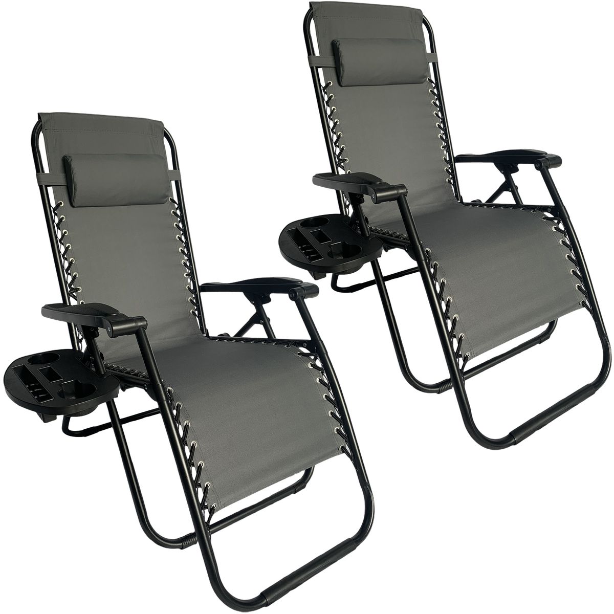Folding Recliner Chair Lounger With Tray Set Of 2 Shop Today. Get