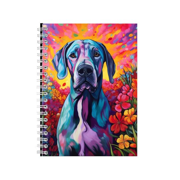 Colorful Great Dane Orchids Neon Notebook Gift Idea A4 Notepad Pad 73