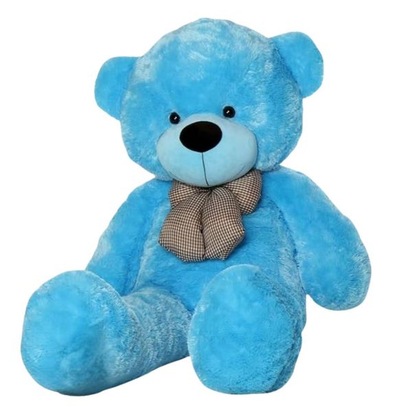 Soft Cuddly Teddy Bear With Big Bow Tie - Sky-Blue