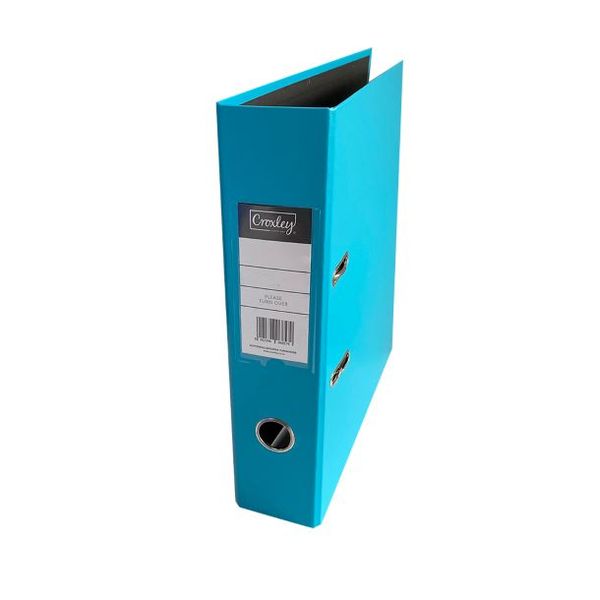 JD1028 CROXLEY P/P Lever Arch File 70mm - Black Inner, turquoise Outer- 10s