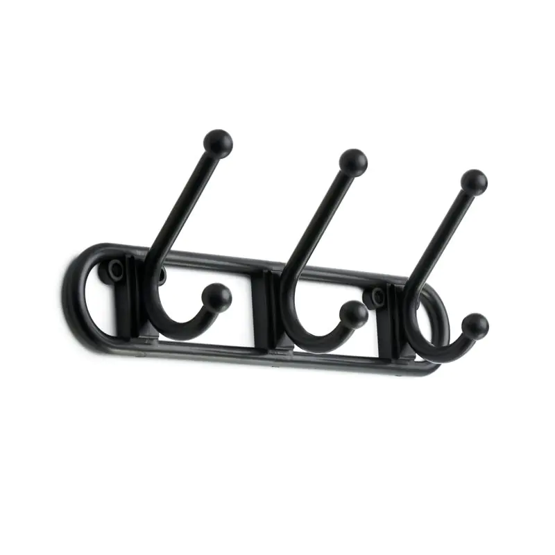 3-hook Coat Hook Rack - Black 