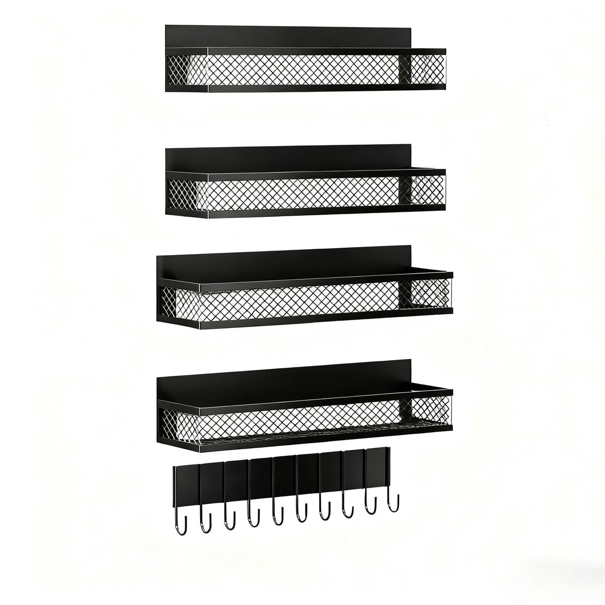 5-piece-magnetic-refrigerator-spice-storage-rack-with-towel-rack-hook