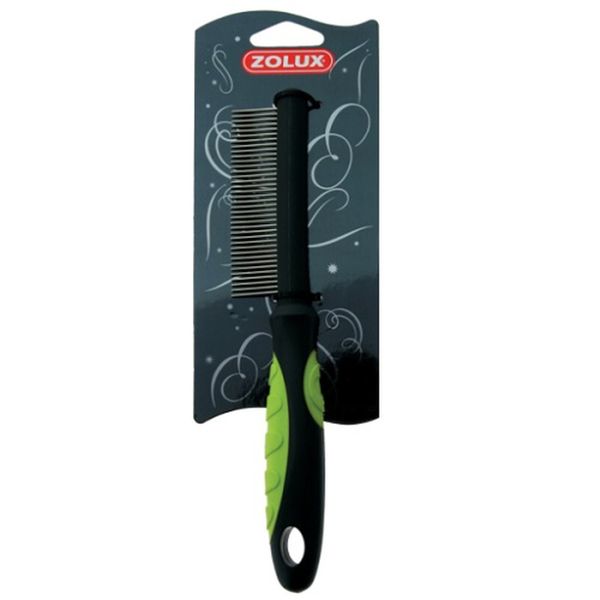 Zolux Medium Comb -Non-Slip Ergonomic Handle - Detangling &amp; Thick Coat Care