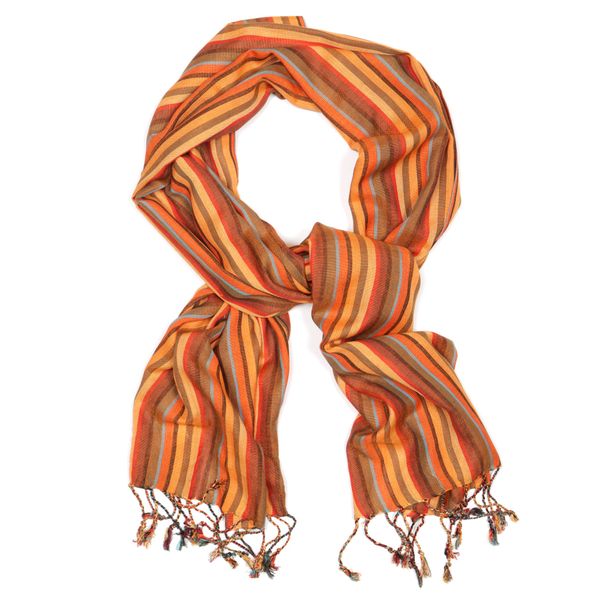 Kenya Thin Stripes Scarf - Orange image
