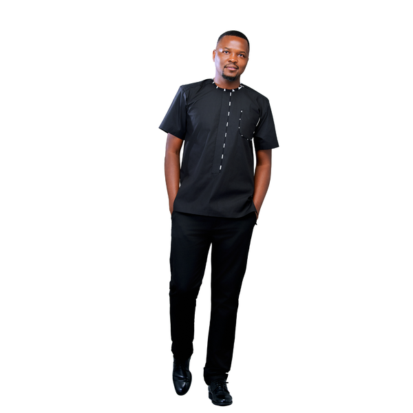Wansati Keabetswe Two-Piece Set - Men's Short Sleeve Shirt &amp; Pants Set