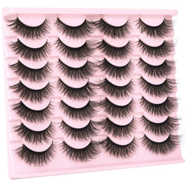 Short Lashes Natural Look 3D Mink Lashes Fluffy Eyelashes 14 Pairs 14MM