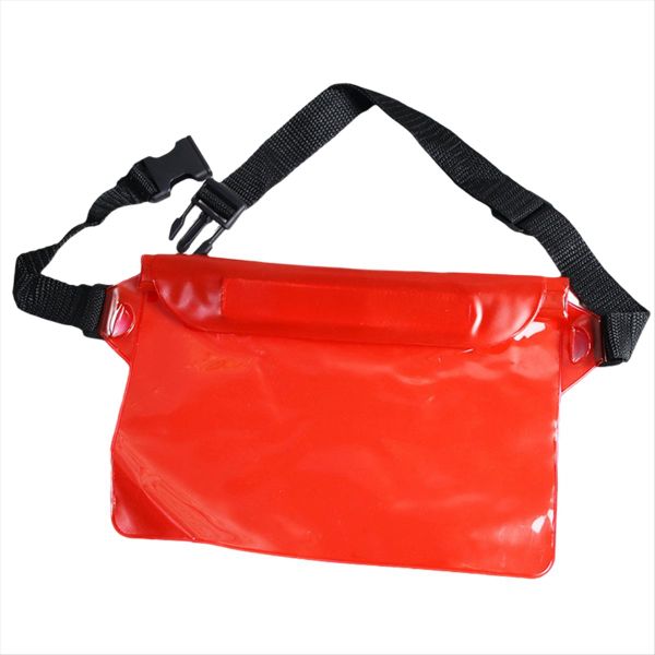 Red Mobile Phone Waterproof Bag Crossbody Compatible with Universal