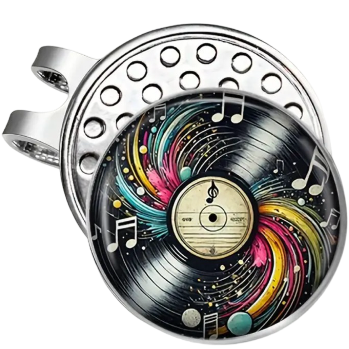 Golf Hat Clip with Removable Ball Marker - Music Vinyl Record