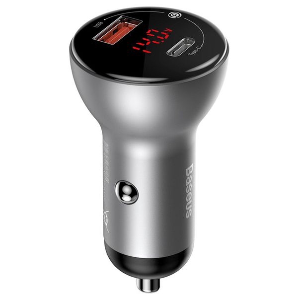 Baseus 5A 45W Digital Display PPS USB Type-C + Type-A Quick Car Charger