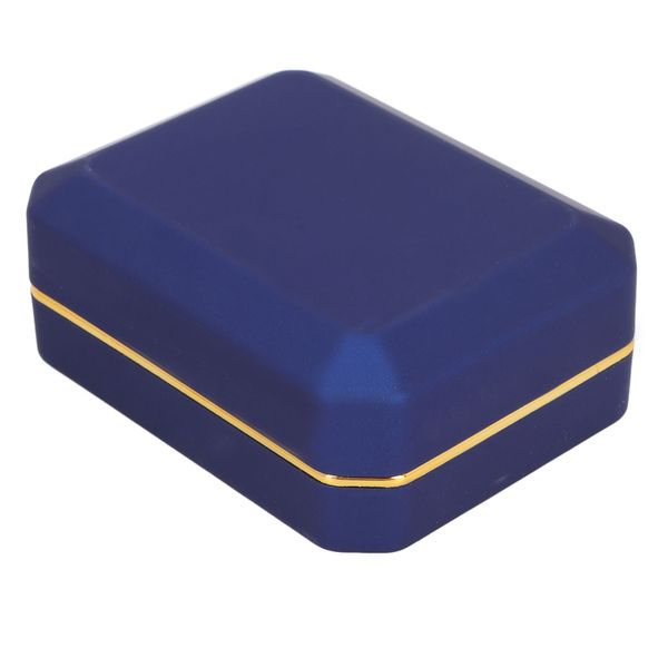 Blue LED Jewelry Box with Flocking for Rings &amp; Pendants - Wedding Gift