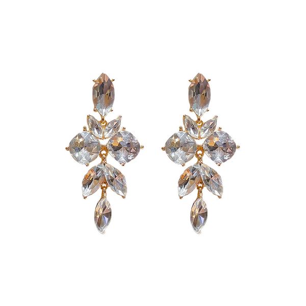 Elegant Leaf-Shaped Earrings- White