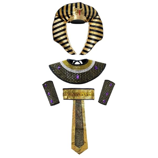 Toy Cosplay Fancy Men's Egyptian Pharaoh King Halloween Costume Party 5-piece